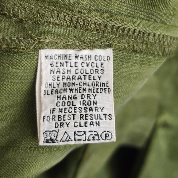 Tommy Bahama Shirt Mens Large Green 100% Silk Palm Leaf Jacquard Camp Button Up - Picture 9 of 13